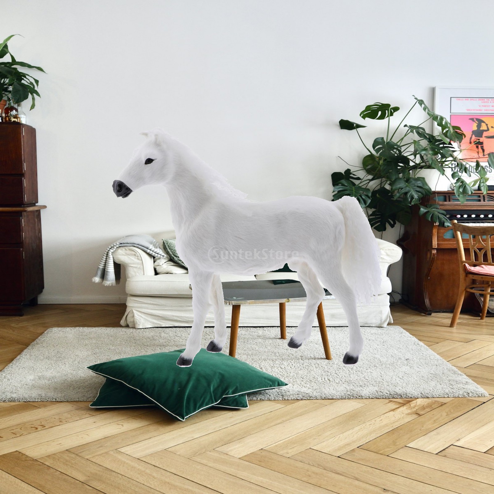 Kids Toys Horse - Lernspielzeug für Kinder Realistisches Simulationspferd-Modell Kunstfell-Tierfigur