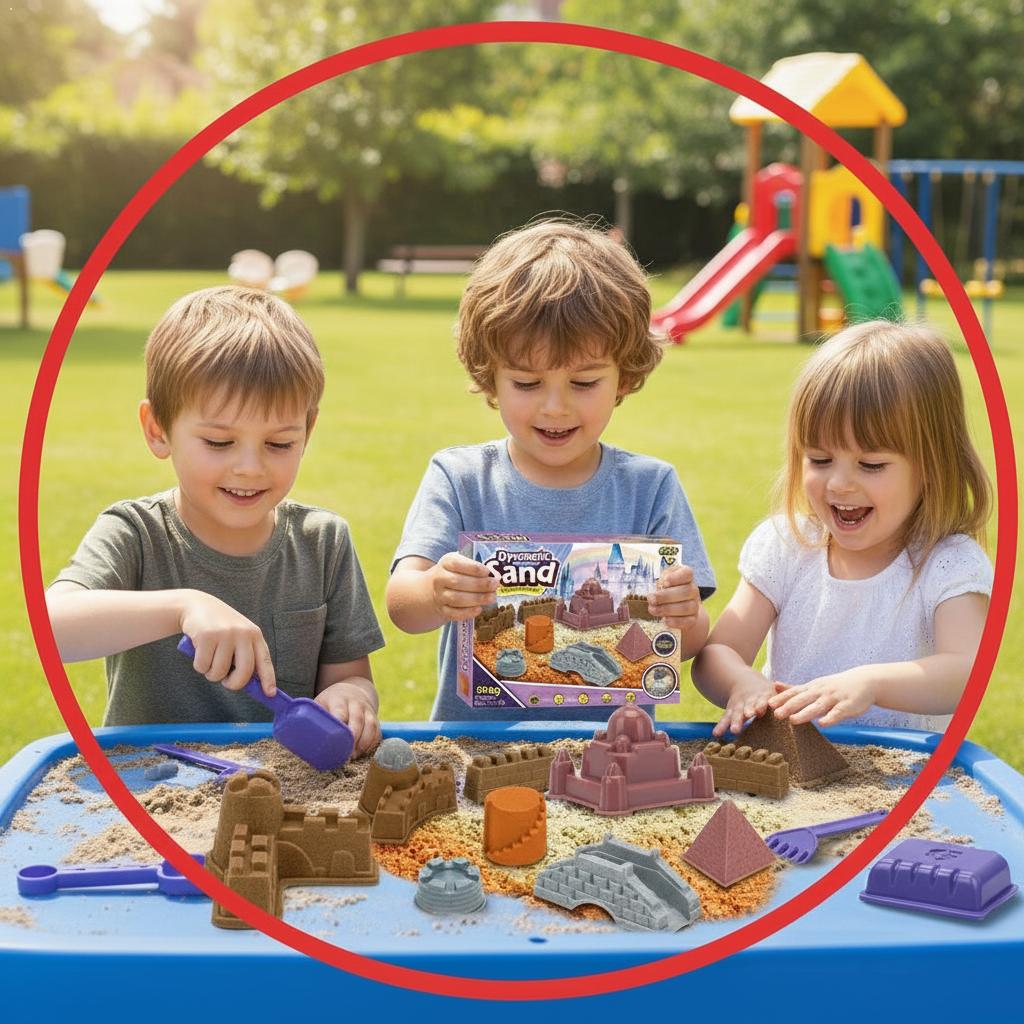 Kinetic Sand Mold - Komplettes Kinder-Zauberwüstensand-Spielset 500g Nicht-Klebender Dynamischer Sensorischer