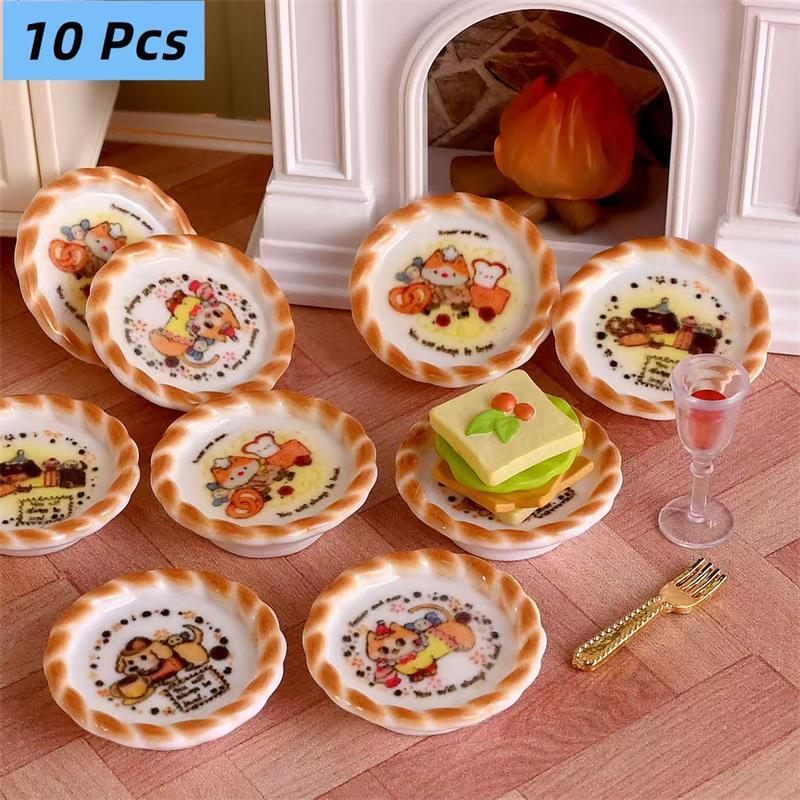 Kids Toys Set - 10 Teile/satz Puppenhaus Miniatur Welpen Hund