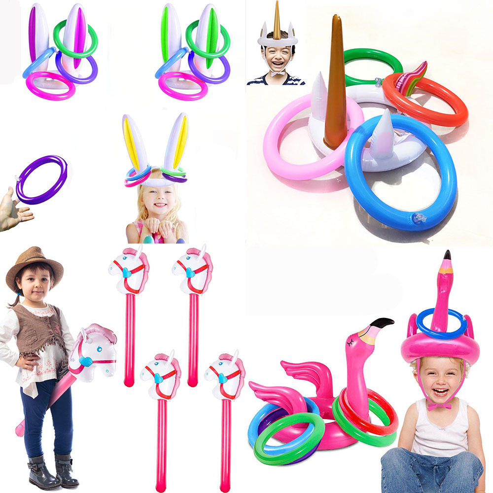Kids Toys Horse - Aufblasbare Pferdekopf Stick Einhorn Regenbogen Pferd