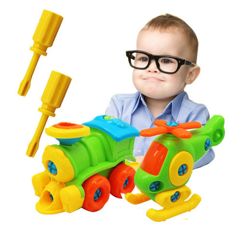 Kids Toys Helicopter - Puzzle Blöcke Kunststoff Einsatz Zug Hubschrauber