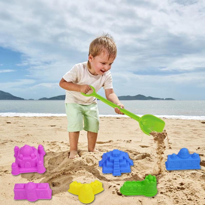 Kinetic Sand Mold - 6-teiliges Strandspielzeug-Set mit Verschiedenen Sandspiel-Werkzeugen, Plastik-Sandformen