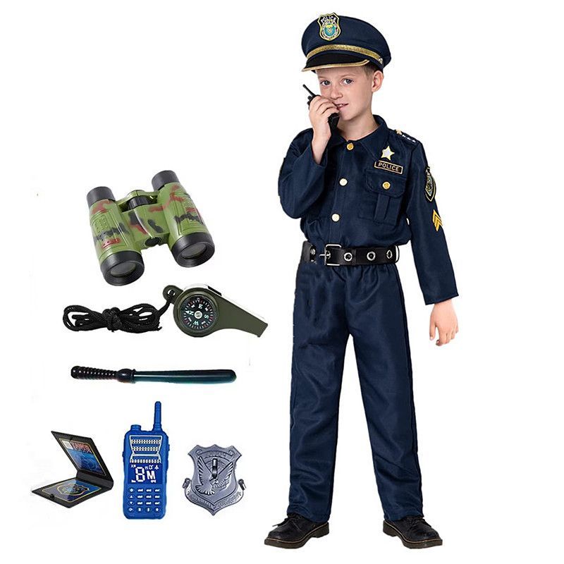 Kids Toys Set - 3–12 Jahre süßes amerikanisches Kinder-Polizeibeur-Kostüm für
