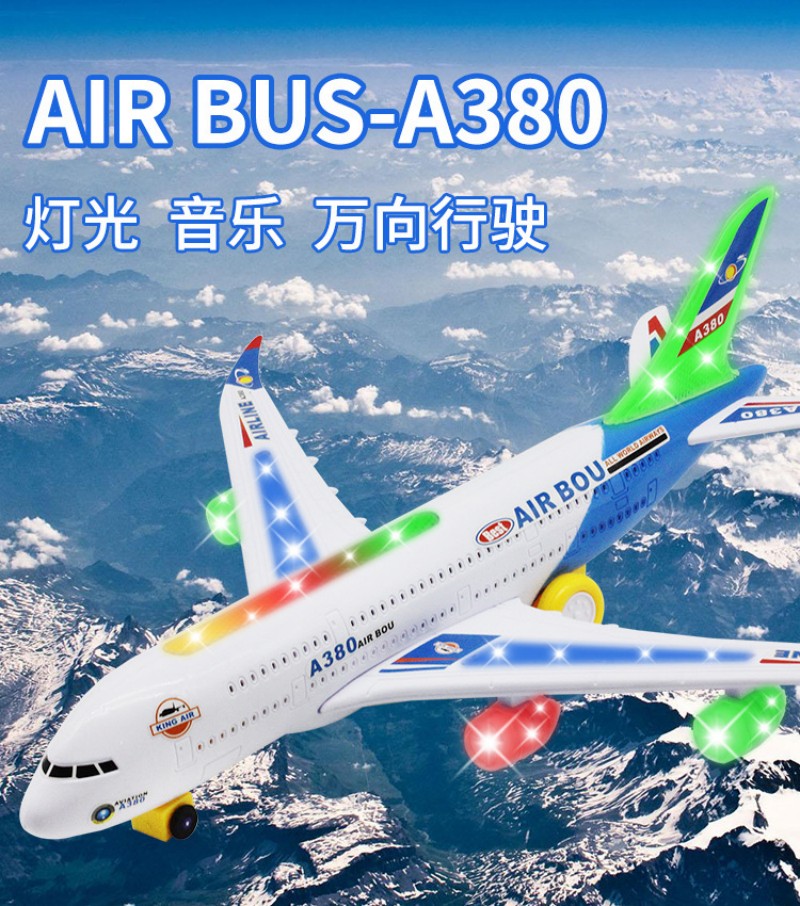Kids Toys Electric Car - A380 Flugzeug Großes Langes Elektrisches Modellflugzeug