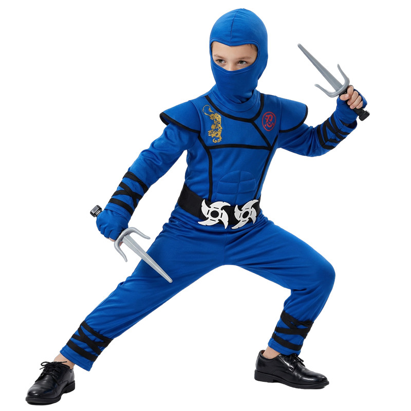 Schwarzes und blaues Ninja-Kos – Kids Toys Set Bewertung und Preis