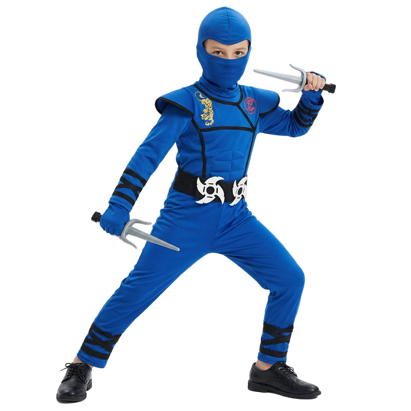 Schwarzes und blaues Ninja-Kos – Kids Toys Set Bewertung und Preis