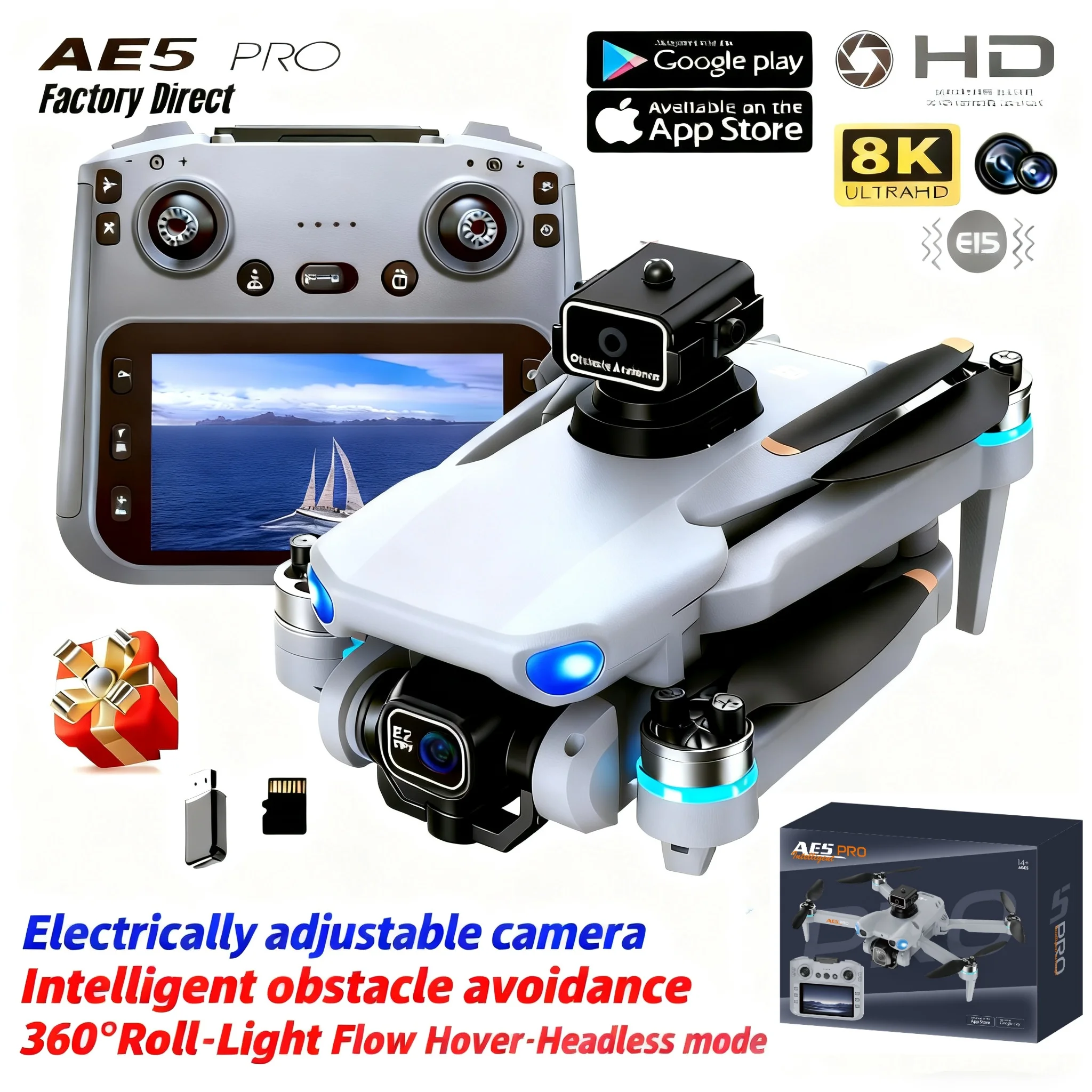 AE5 Pro Drohne 8K HD 4,5-Zoll- – Toys For Kids Video Bewertung und Preis